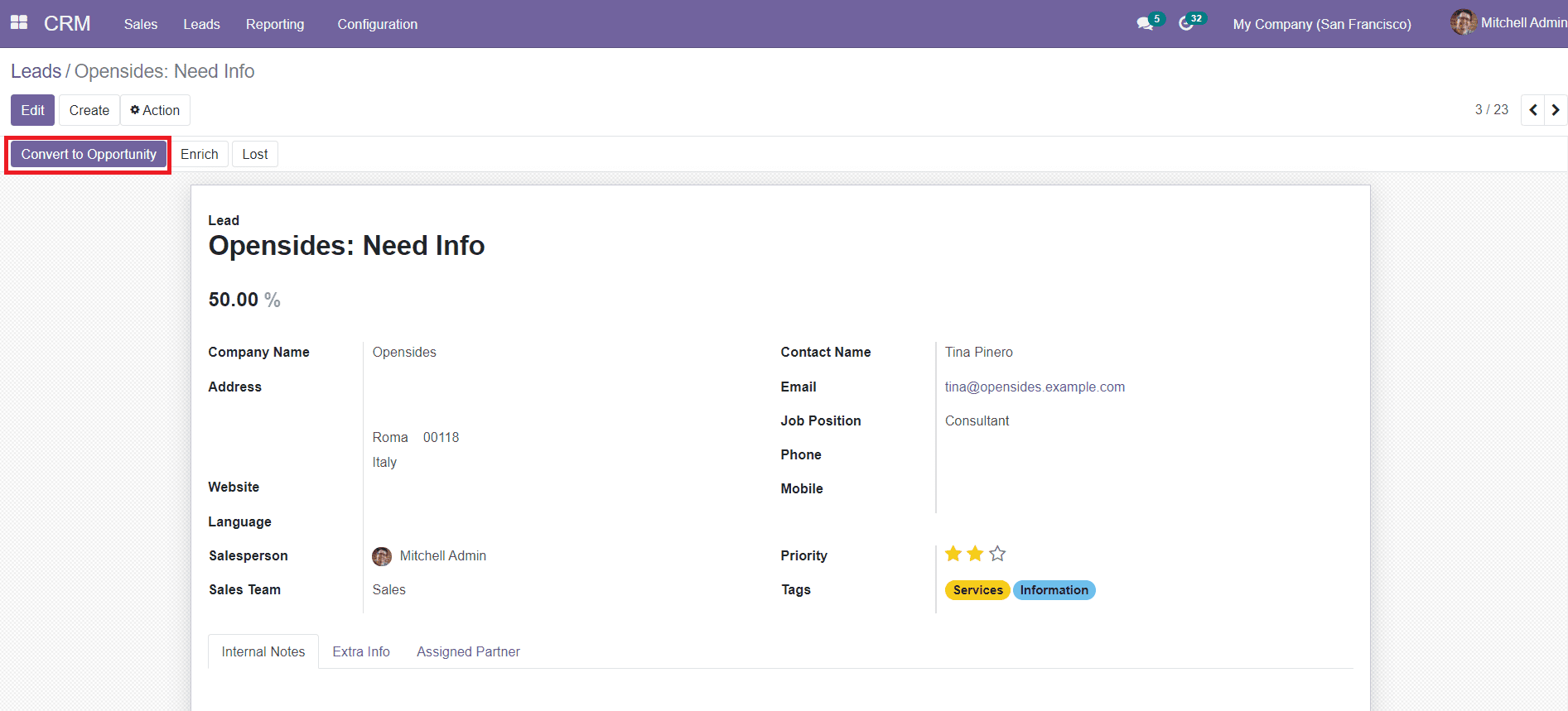 Odoo 14 CRM Module